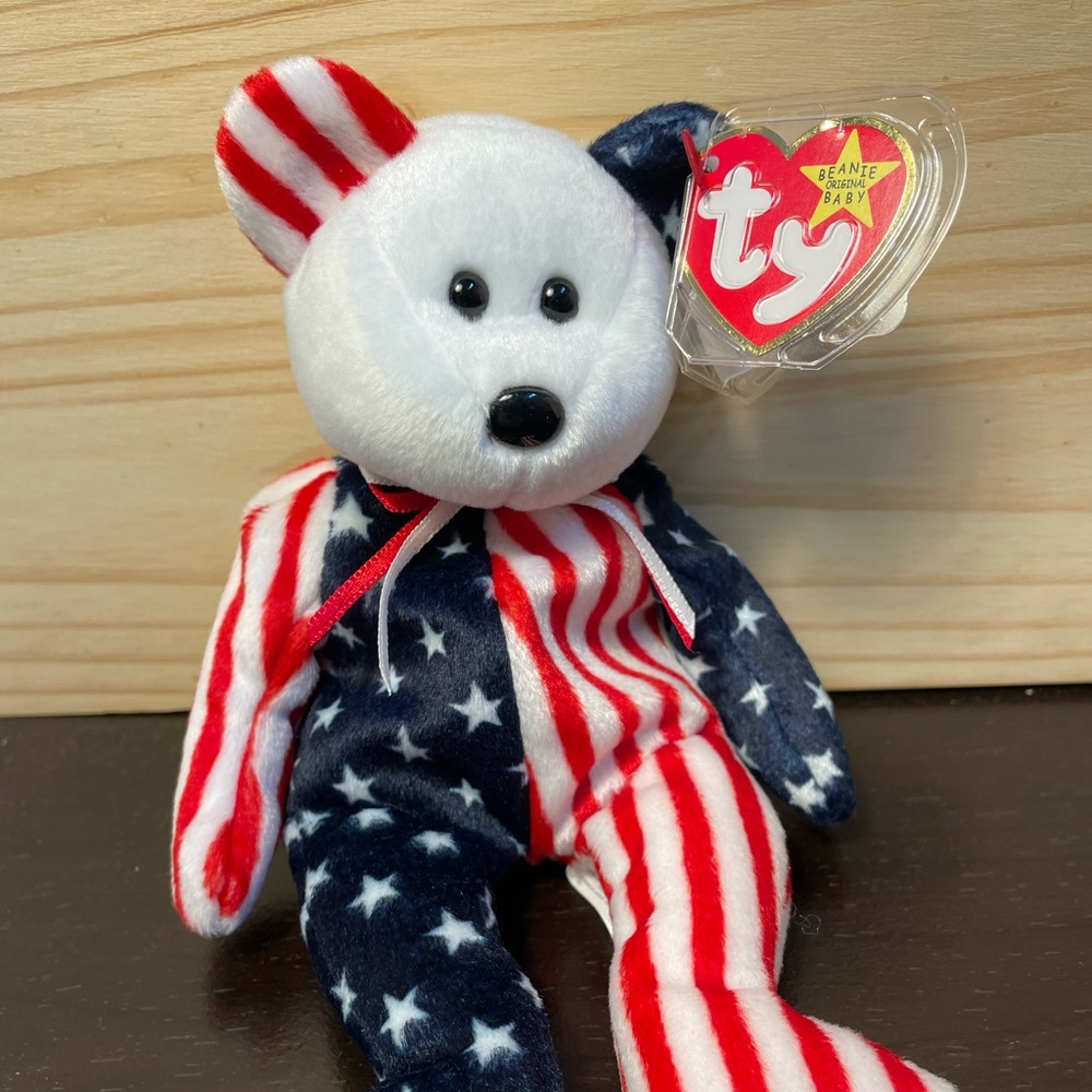 Spangle, white bear Beanie Baby-1999 //3/$38